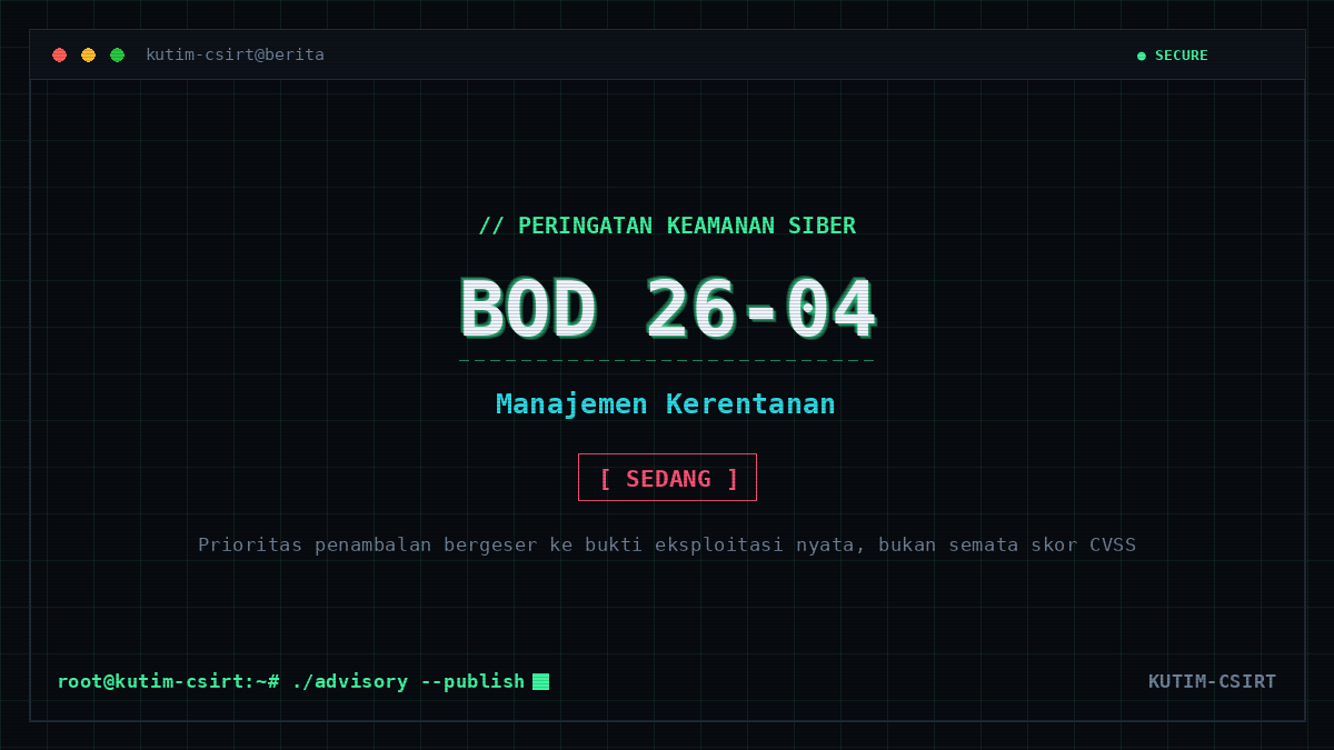 Menambal Berdasarkan Risiko, Bukan Sekadar Skor: Pelajaran dari Arah Baru Manajemen Kerentanan