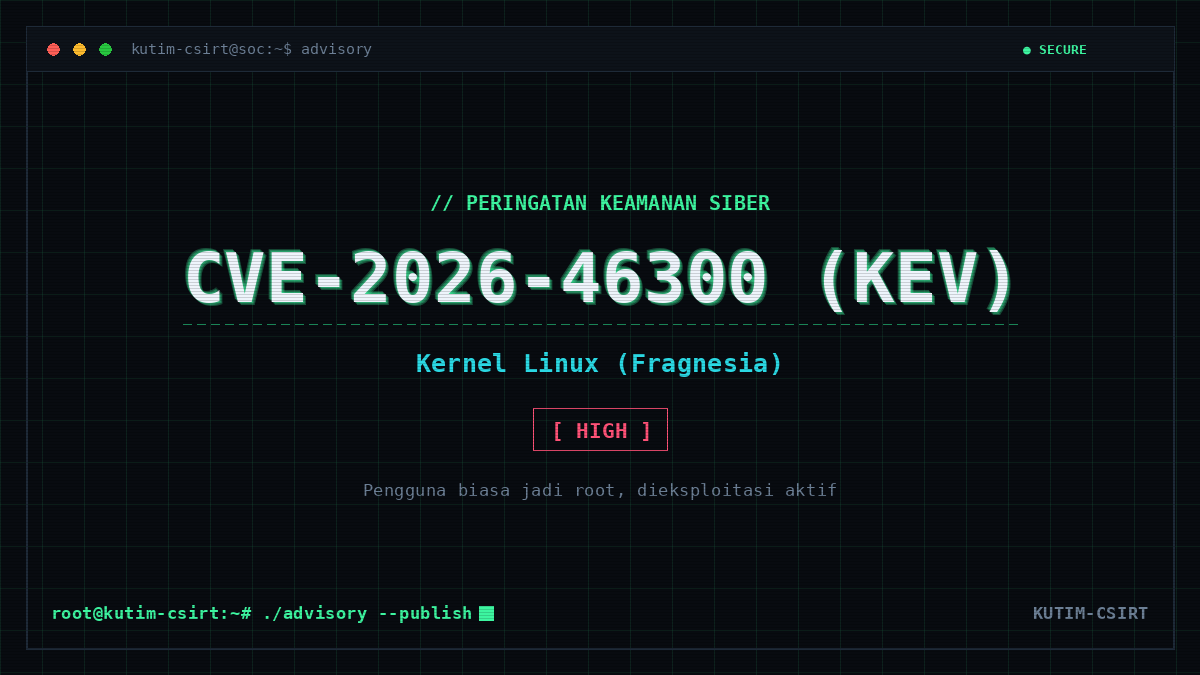 Peringatan Keamanan: Fragnesia (CVE-2026-46300), Celah Kernel Linux untuk Menjadi Root Kini Dieksploitasi Aktif