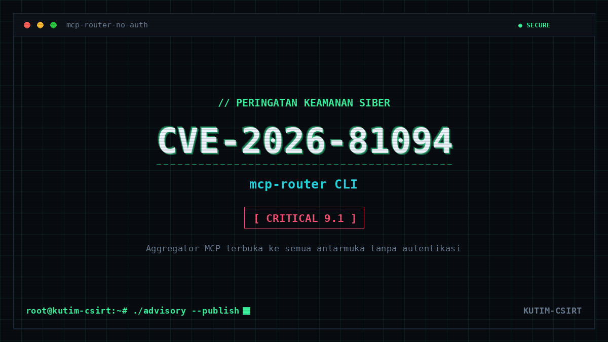 Peringatan Keamanan: Kerentanan CVE-2026-81094 pada mcp-router CLI