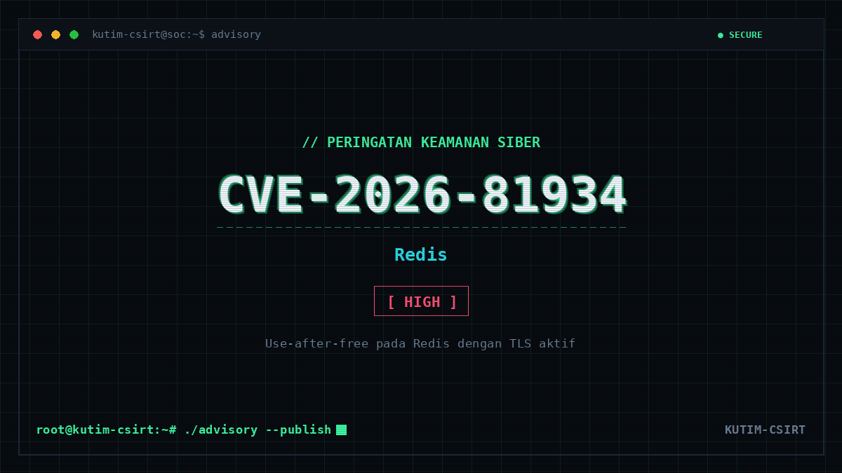 Peringatan Keamanan: Kerentanan Use-After-Free pada Redis dengan TLS (CVE-2026-81934)