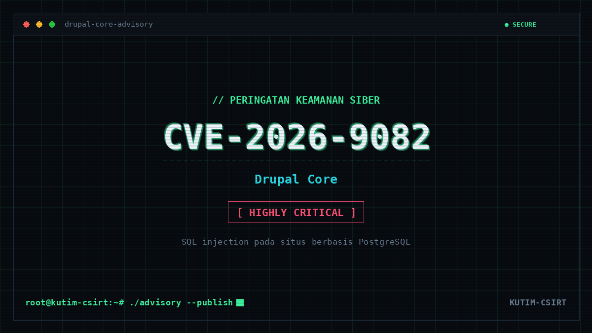 Peringatan Keamanan: Kerentanan SQL Injection CVE-2026-9082 pada Drupal Core