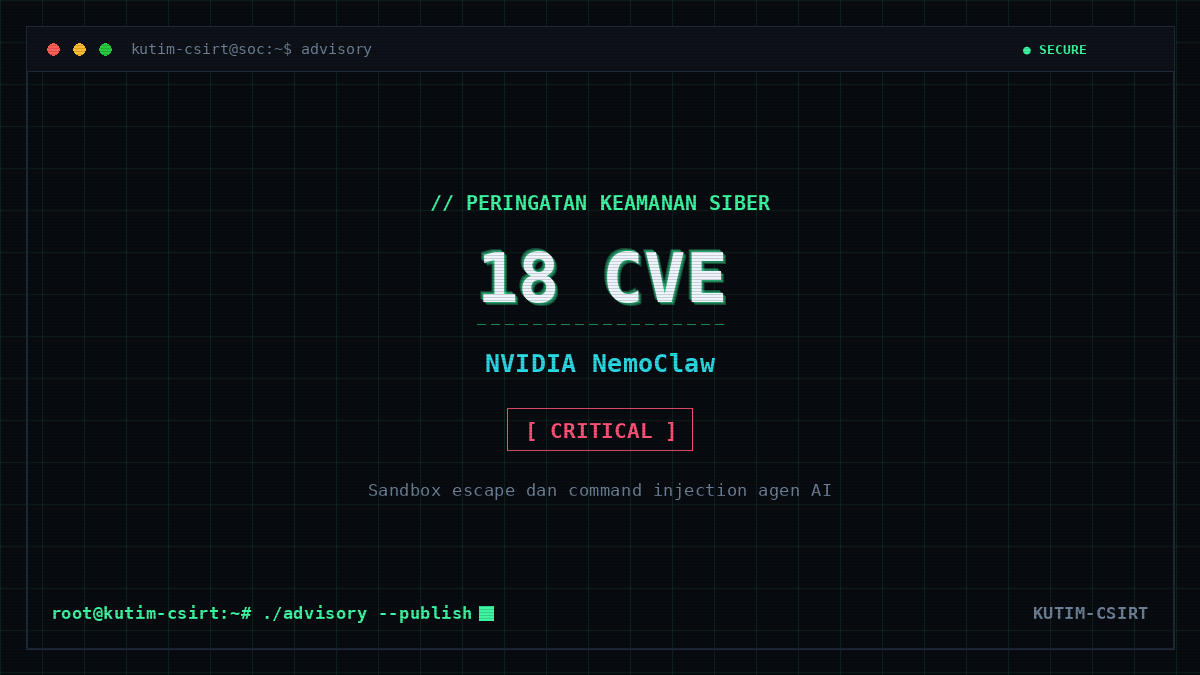 Peringatan Keamanan: Rekapitulasi 18 Kerentanan NVIDIA NemoClaw dan OpenShell
