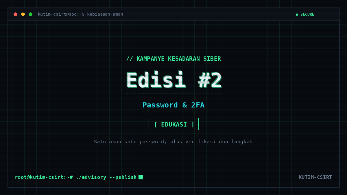 Kebiasaan Aman #2: Password Unik dan Verifikasi Dua Langkah